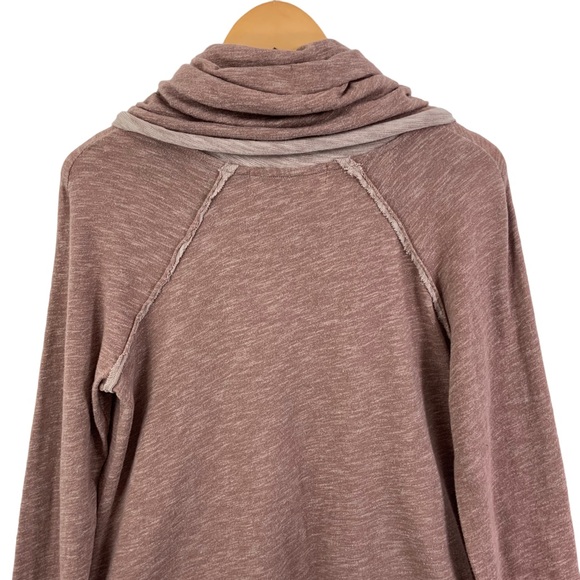 FREE PEOPLE Beach Cacoon Cowl Neck Sweater Long Sleeve Hoodie Top Dusty Rose i7 - Picture 6 of 12